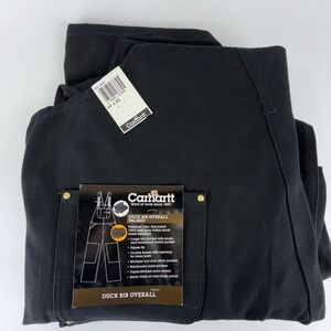 Carhartt Double‎ Knees Duck Bibs Overalls Mens 44x30 R01 BLK Black NWT NOS